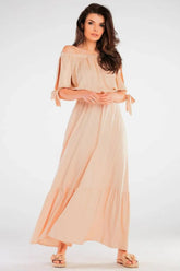 Awama elastic waist long maxi skirt  Adomoo